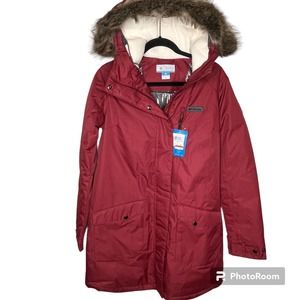 Columbia Suttle Mountain Long Insulated Jacket Burgundy X-SMALL new without tag
